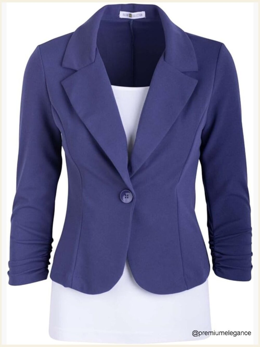 Women's Casual Knit Blazer 3/4 Sleeve Notch Collar Stretchy Lightweight